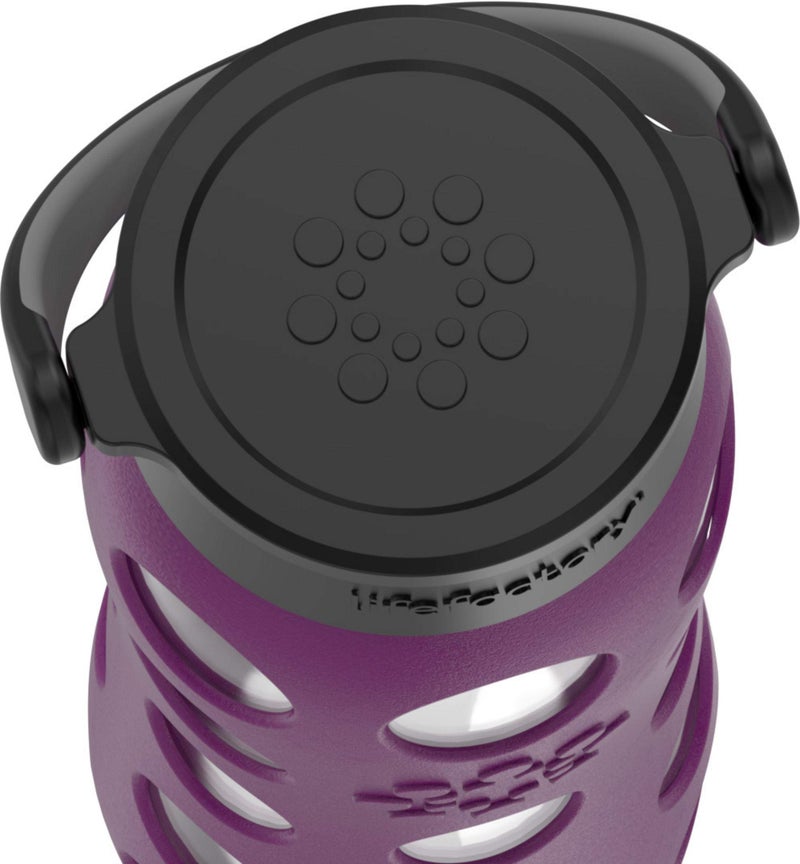 Lifefactory 22-Ounce BPA-Free Glass Water Bottle with Classic Cap and Protective Silicone Sleeve, Plum - Image 3